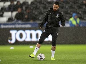 Kean Bryan of West Bromwich Albion during the pre-match warm up ahead of the Sky Bet Championship match between Swansea City and West Bromwich Albion at Swansea.com Stadium on October 20, 2021 in Swansea, Wales. (Photo by Adam Fradgley/WBA FC via Getty Images).