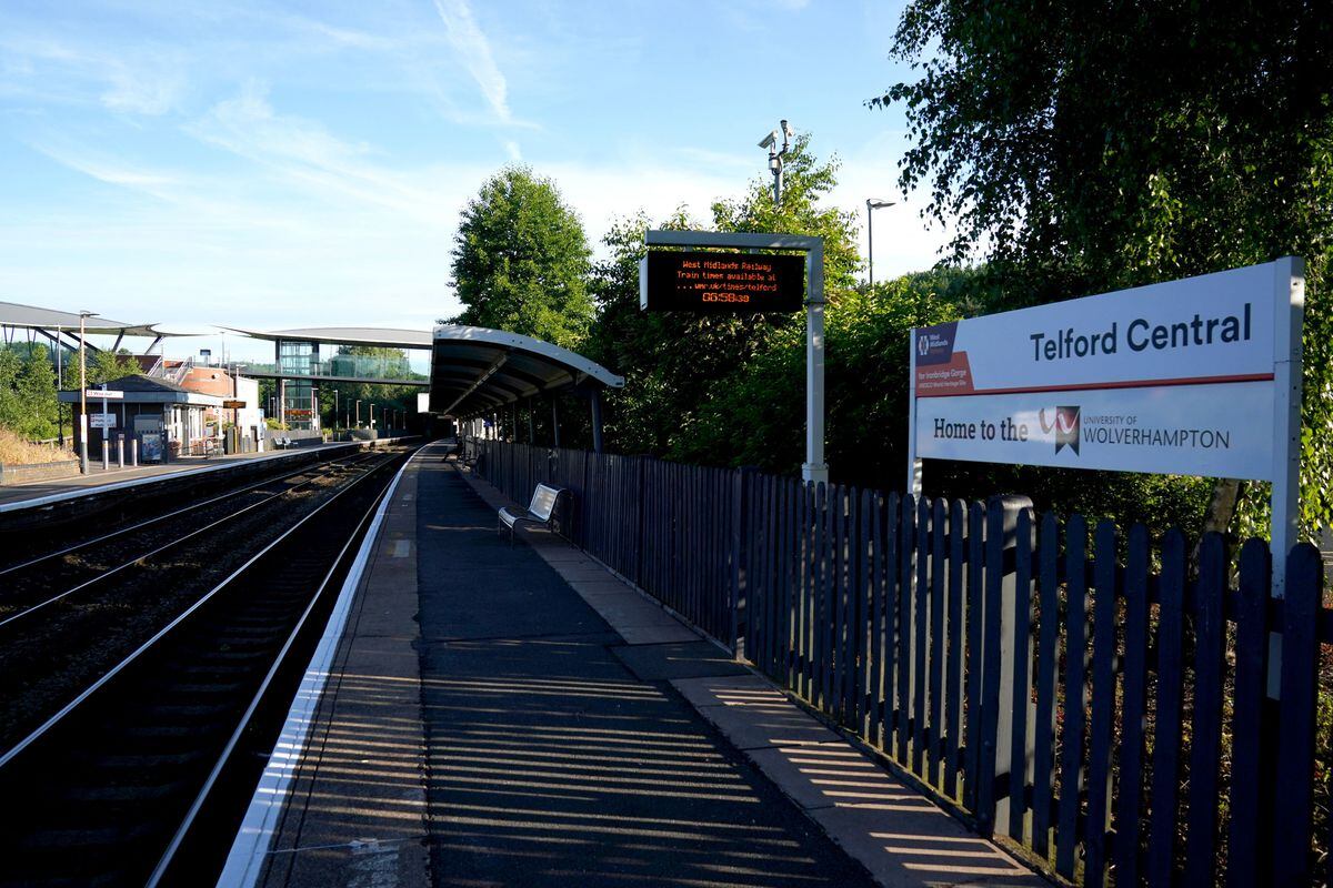 An empty platform at Telford Central Station during the strike