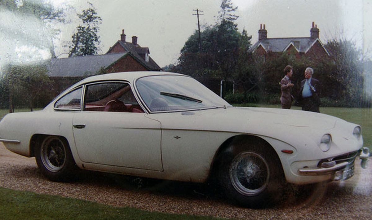 The Lamborghini just after being picked up, pictured here outside Robin Grant's other house in Surrey.