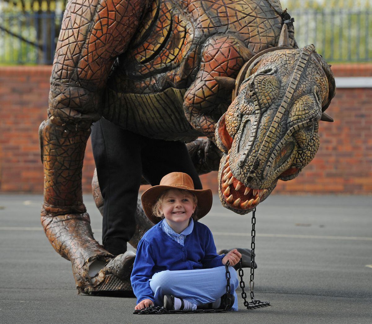 Lucy Henderson with the T-Rex