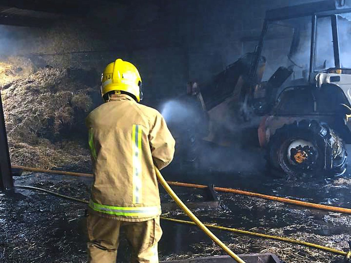 Fire crews spent more than an hour tackling the farm building fire