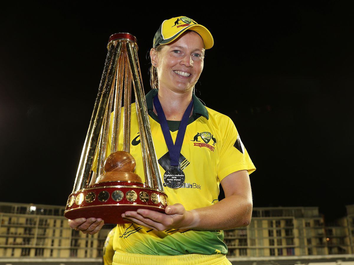 Australiaâs Meg Lanning with the Womens Ashes trophy (David Davies/PA)