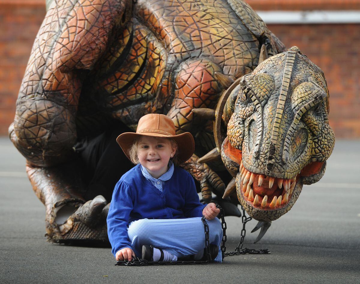 Lucy Henderson with the T-Rex