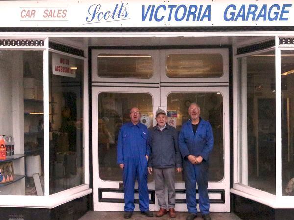 David, Ken and Roger Scott at Scott's Victoria Garage 