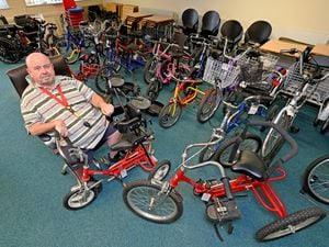 David Pryce from Transportwise, who has collected trikes for young people in Ukraine