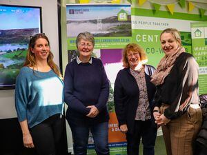 From left Polly Owen from Enterprise House with local councillors; Heather Kidd and Ruth Houghton, and Delia Yapp from Shropshire Council