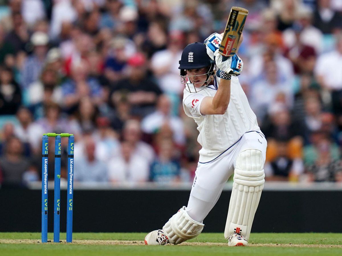 Harry Brook hit nine sixes before falling for 97 as England made 375 for six against a New Zealand XI in Hamilton