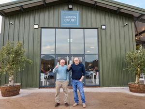  Tom and Paul Stephens at the entrance to Newton Court.