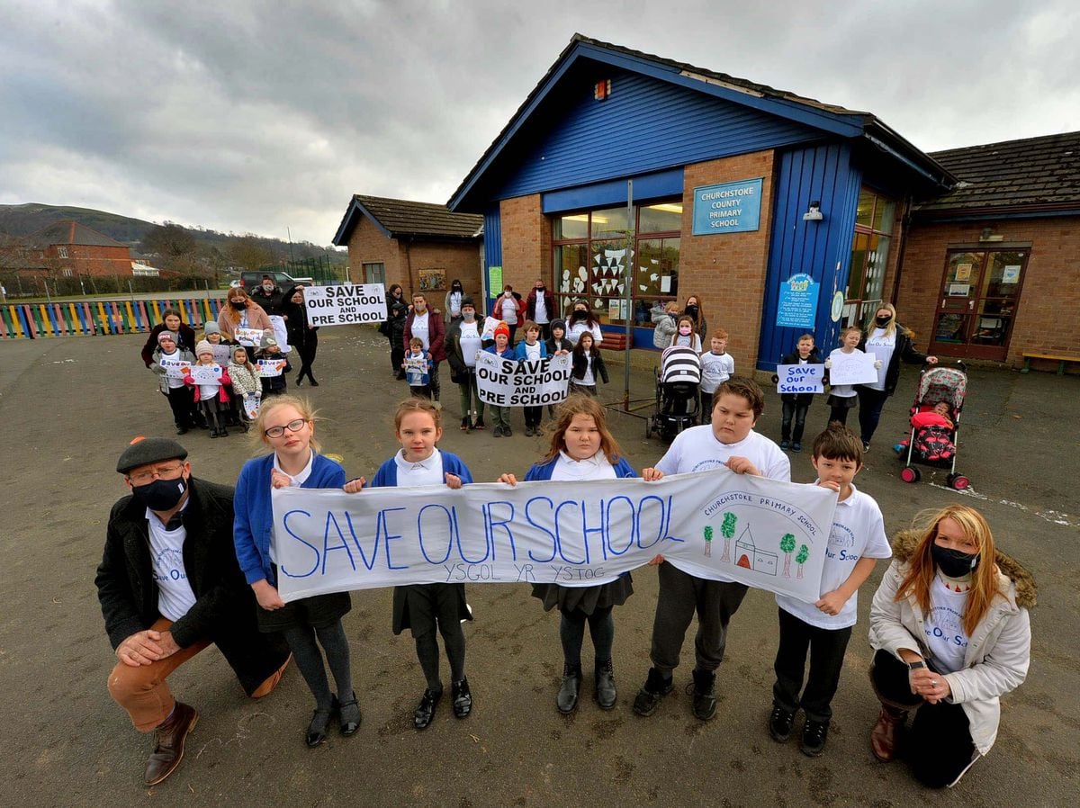 Pupils and teachers have campaigned to save Churchstoke Community Primary School