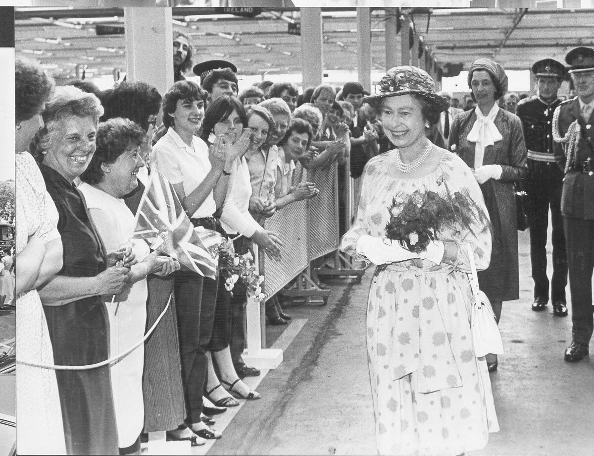 The Queen met well-wishers in Telford during a private visit to COD Donnington on June 4, 1982