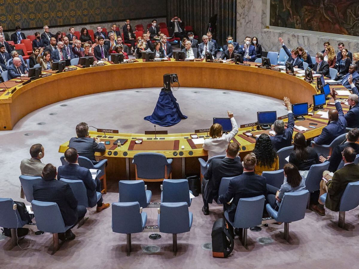 United Nations Security Council vote on a draft resolution sanctioning Russia’s planned annexation of war occupied Ukraine territory