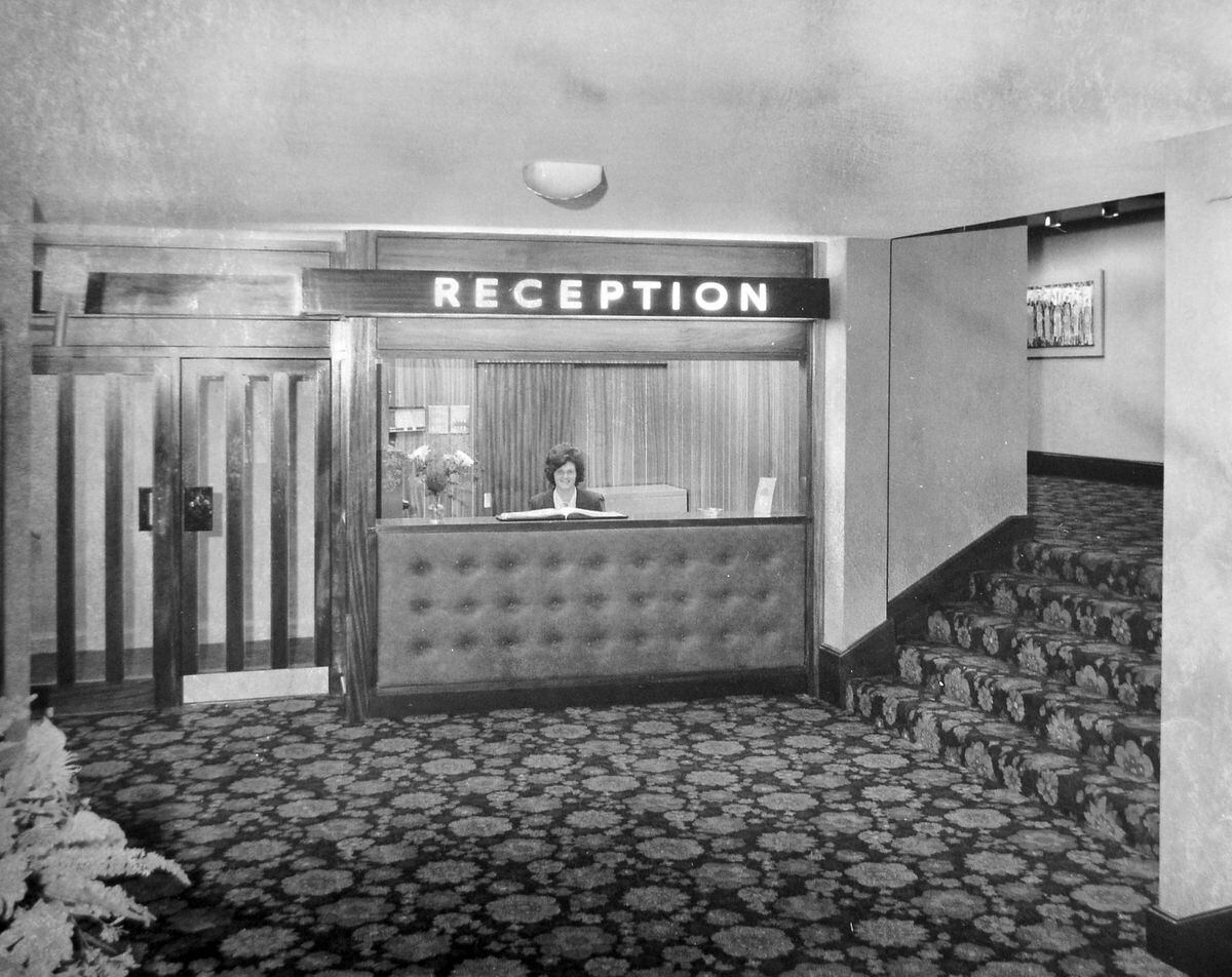 Older Wellington folk won't need a second look to recognise this – it's the reception area of the long-closed Charlton Arms Hotel in the town, and countless thousands of people will have walked along that carpet on the way to dinners and dances. This photo was taken following an interior remodelling which was being officially opened in November 1970. It was said that the character of the Open Road bar had not been lost "although the fountain has gone." Fountain? So the Charlton had a fountain?