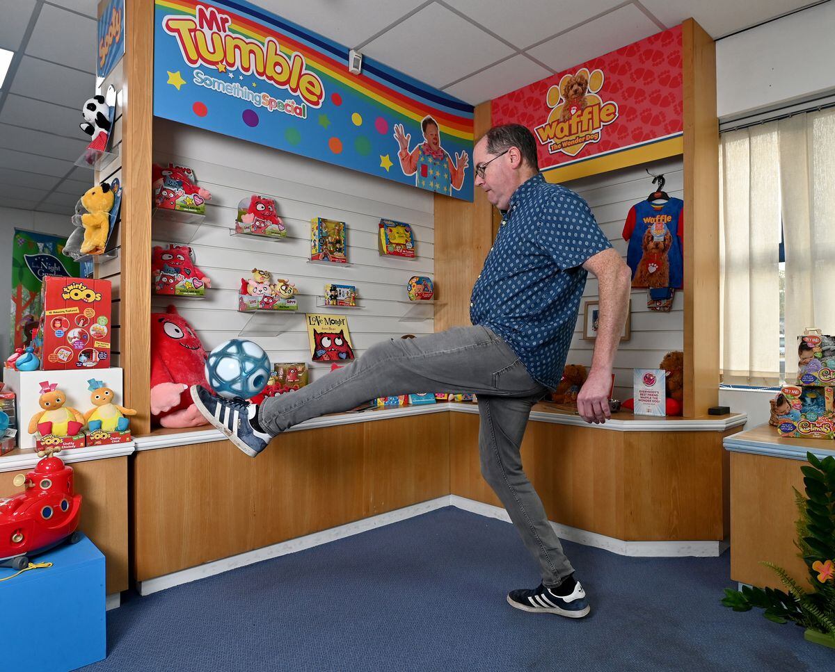 Barry Hughes does keepy uppy with one of the Smart Balls 