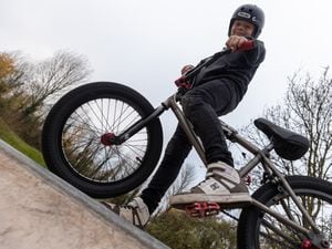 BMX freestyle ace Chester Turner at the new skate park off Wombridge Road in Telford