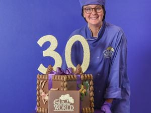 Cadbury World chocolatier Dawn Jenks unveils attraction's anniversary chocolate creation