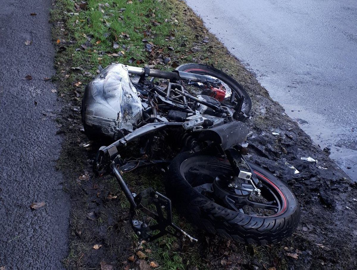 Police and fire attended the blazing bike in Wrockwardine Wood