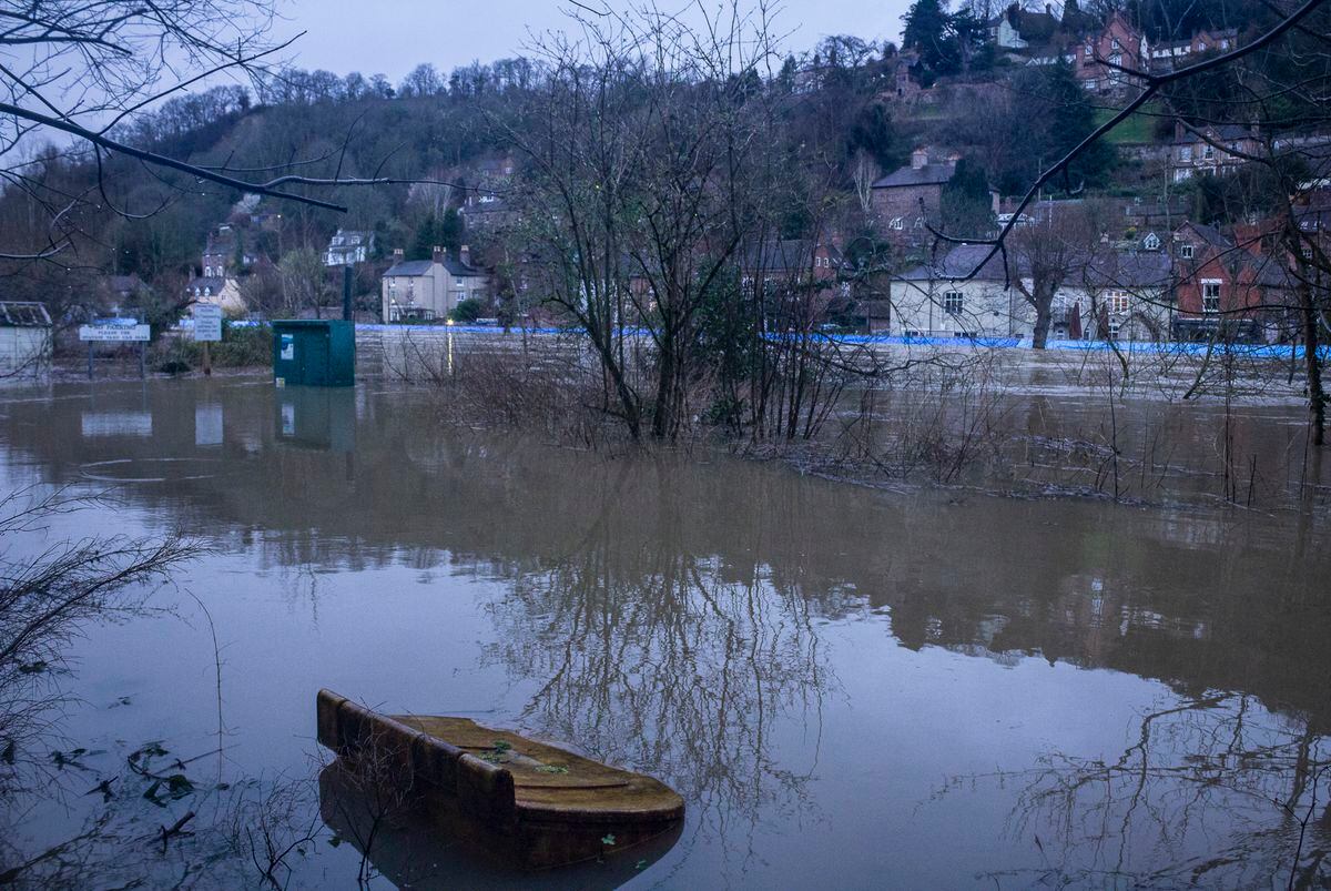 Flooding in Jackfield and Ironbridge. Pic: Dylan Evans