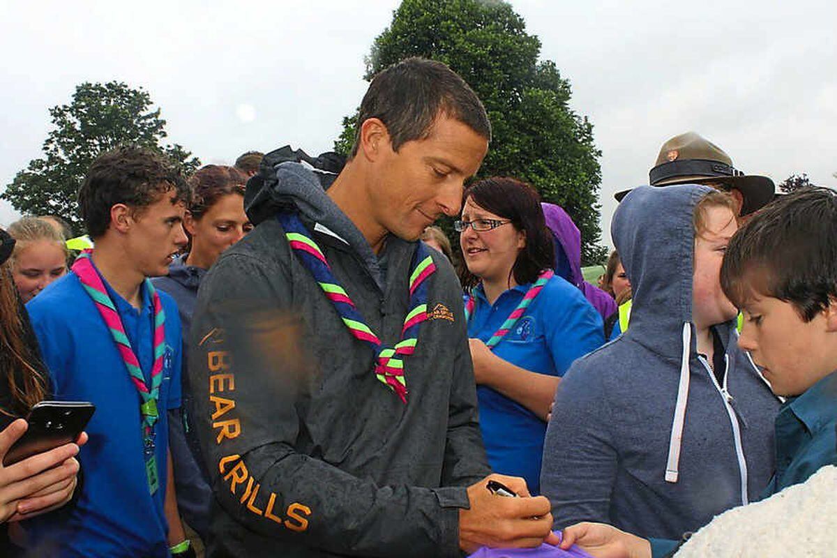 Bear Grylls flies in to help launch county scout and guide event ...