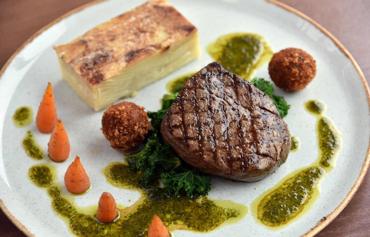 The Shropshire beef fillet, served with oxtail bon bon, celeriac and potato dauphinoise, proved to   be deliciously tender and beautifully seasoned