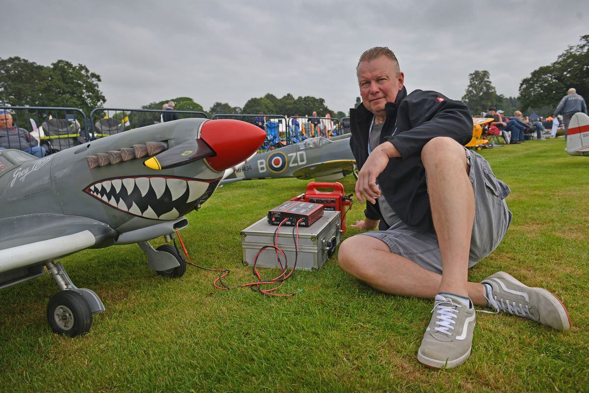 Malcolm Harle and his MK8 Spitfire at Weston Park Airshow International