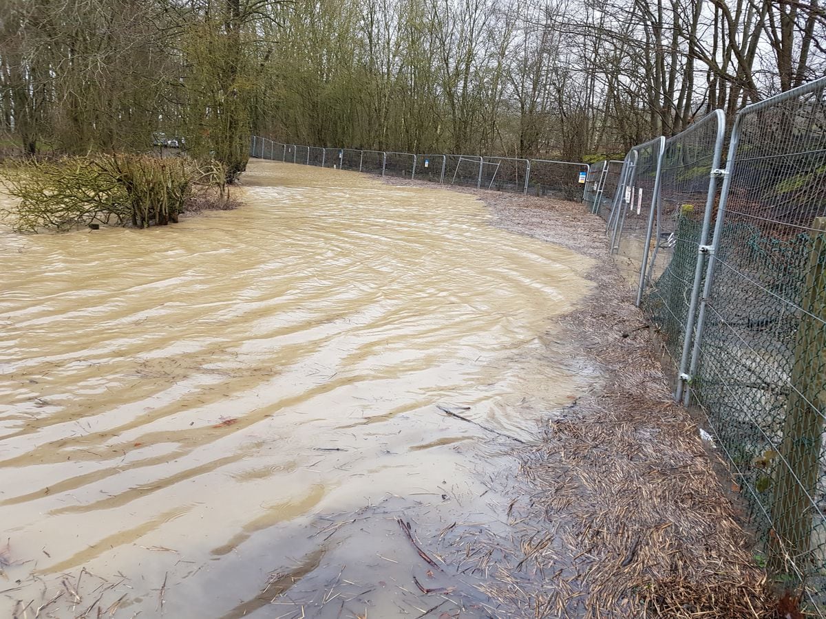 Flooding at the former Ironbridge Power Station site. Pic: Joan and Ron Williams