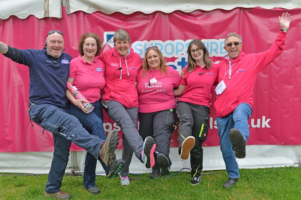 Some of the events team at Party in the Park were from left, Mark and Louise Fletcher, Helen Pickles, Gemma Cossle, Becca Dean, and Mike Andrews.