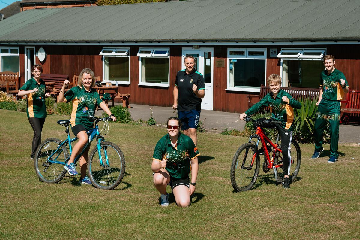 From left, Kate Williams, Gina Ellis, Shaun Ashley (middle back), Chloe Green (middle front), Sam Richmond and Ben Peel