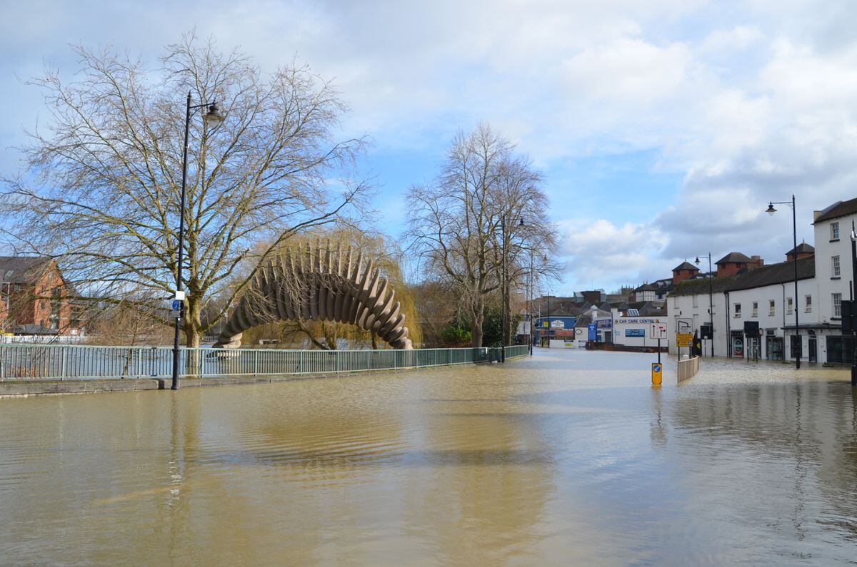 Flooding in Shrewsbury. Pic: Sarah Stanley