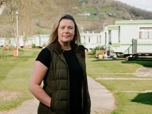 Cheryl Hall, of Tanat Holiday Park, has part of her park in Wales, and part in England