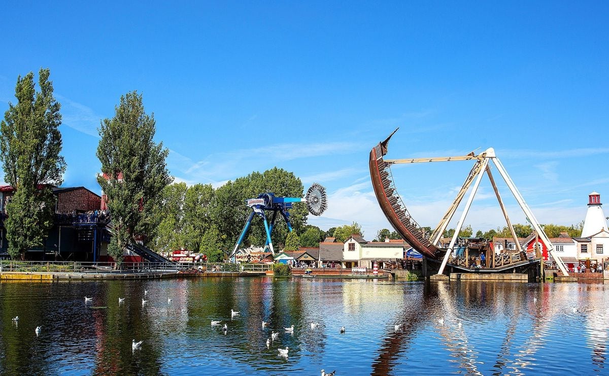A view of Drayton Manor from the lake now in 2020