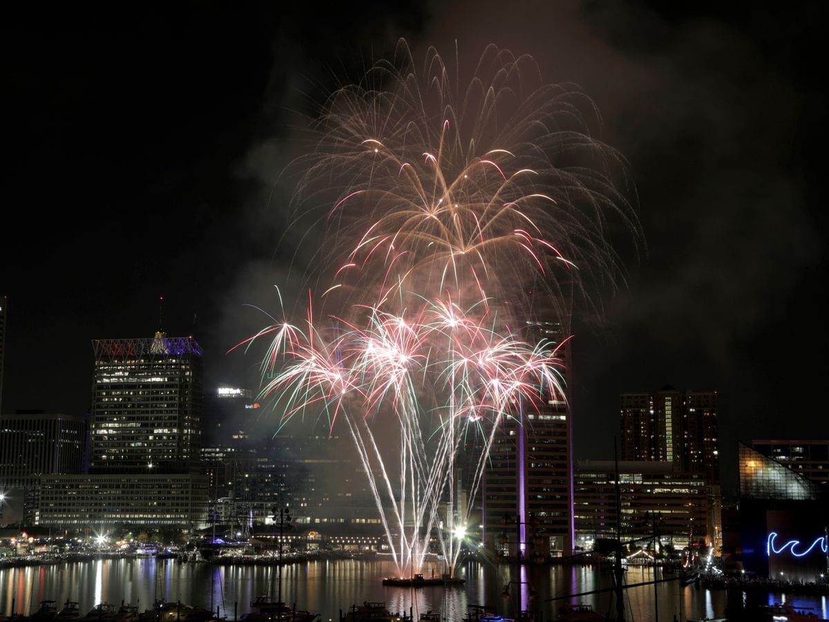 Fireworks explode over Baltimore