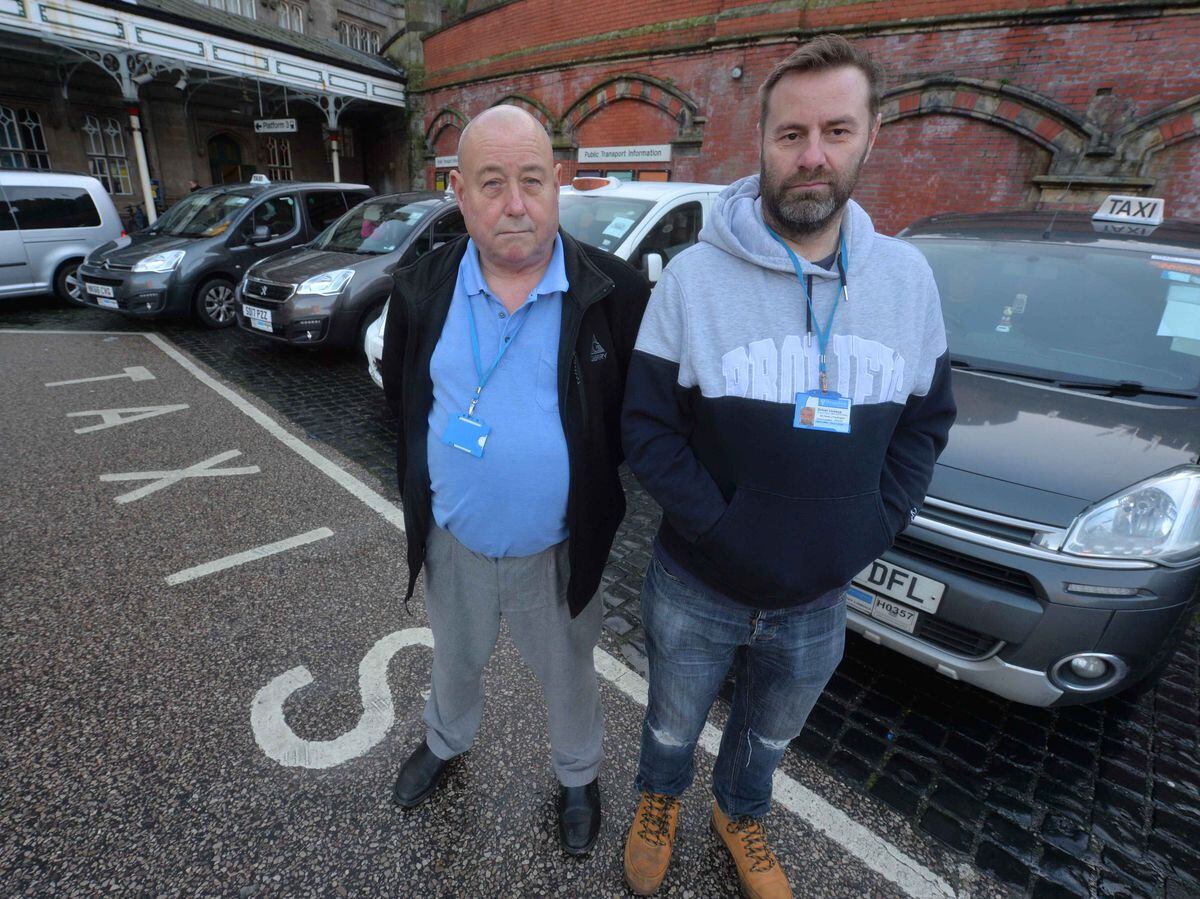Taxi drivers Derek Penlington and John Grenville 