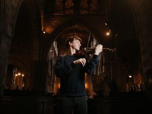 Violinist Conor Gricmanis from Shropshire is celebrating the release of his first album. Photos taken at St Mary's Church in Shrewsbury..