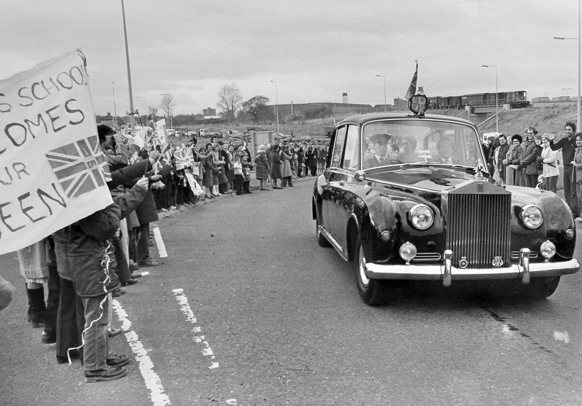 The Queen's cavalcade travelled through Hadley and Trench Lock on its way to Telford shopping centre on November 13, 1981