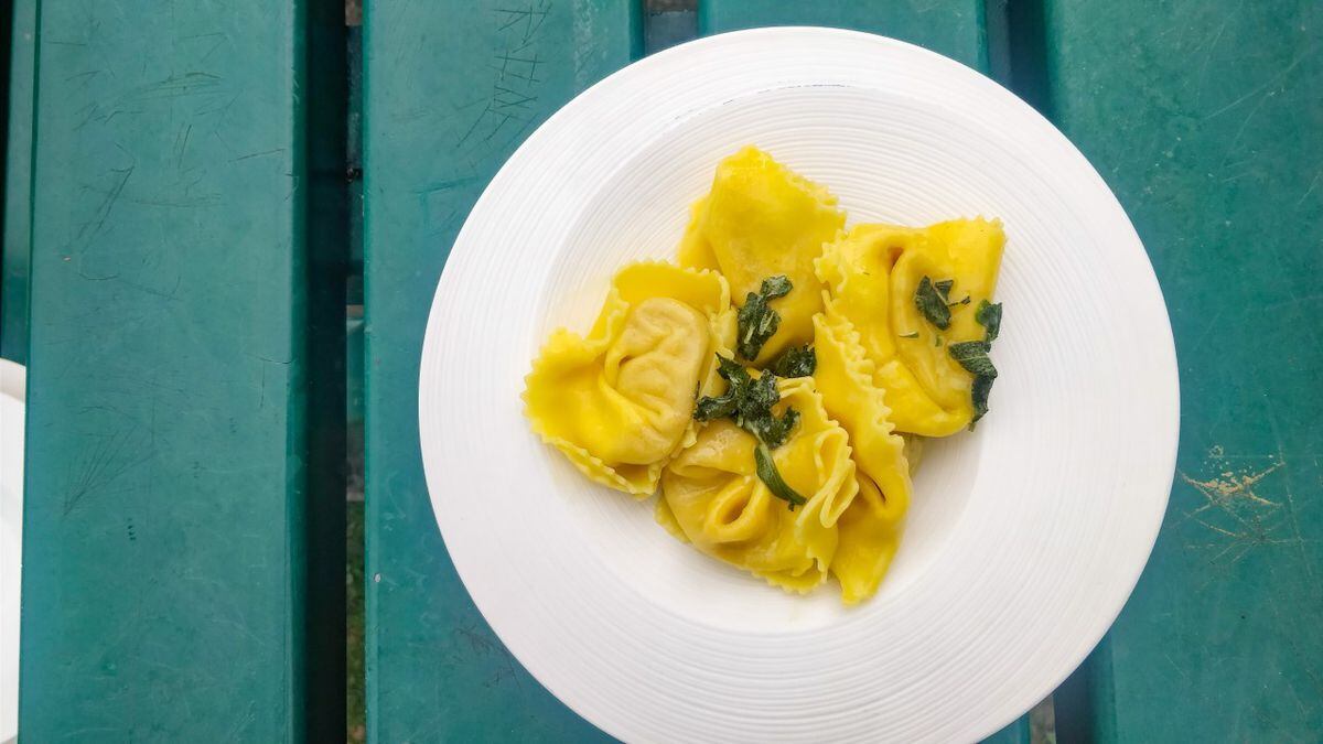 Butternut pasta with a butter sauce and sage