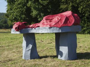 The refurbishment of Presteigne’s iconic sleeping dragon has begun after a crowdfunding appeal passed the halfway stage.