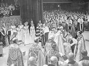 Elizabeth is crowned Queen at Westminster Abbey in 1953