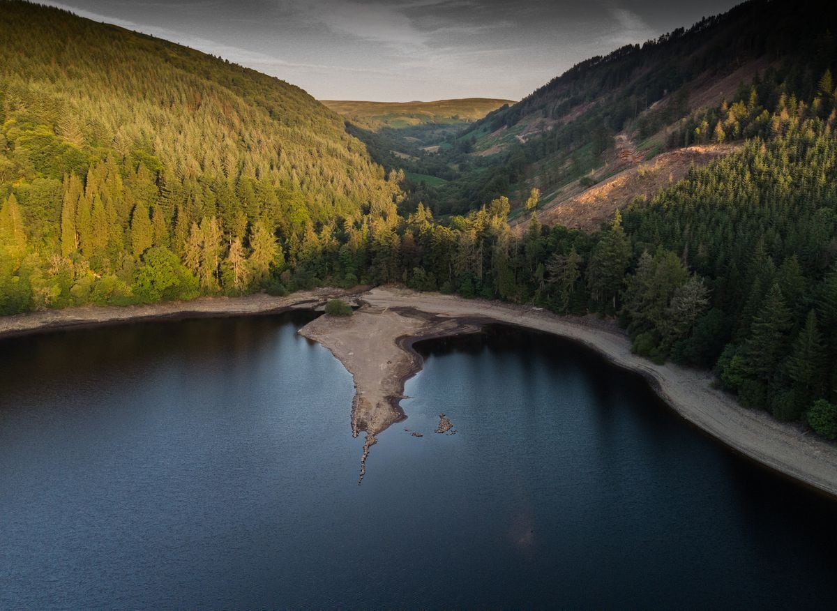 You can see the reservoir's bed from the air. Photograph courtesy: Nigel Ogram