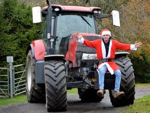 Tom Wellings is ready for the Bridgnorth Festive Charity Tractor Run.