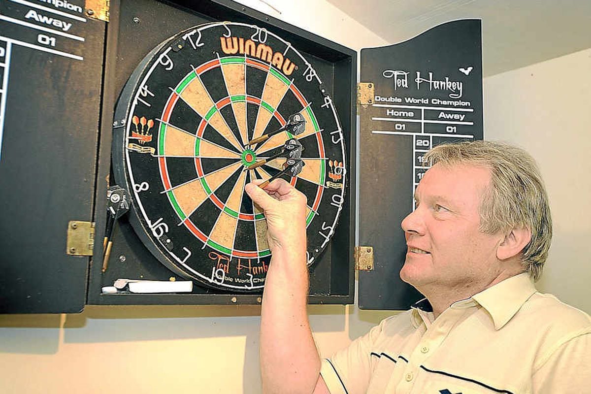 The shed also features an impressive darts board