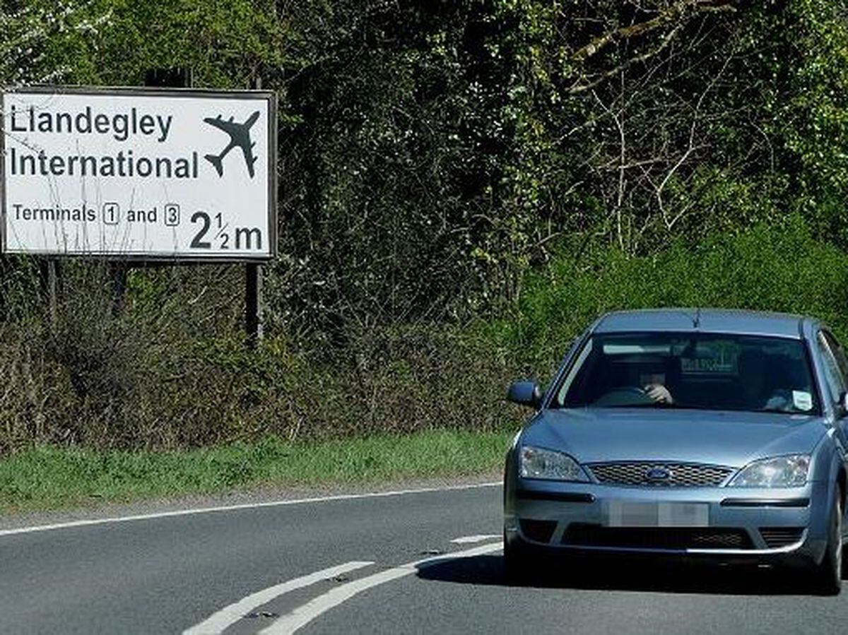 The sign to the fictitious Llandegley International Airport. Picture: Andy Compton