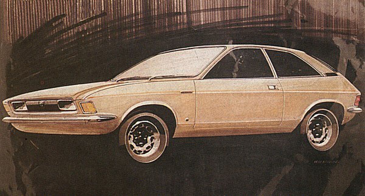 A 1968 sketch from Harris Mann, hinting how the Allegro was meant to look