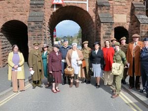 1940s re-enactors went on a walkabout through Bridgnorth to promote the Ironbridge WWII Weekend