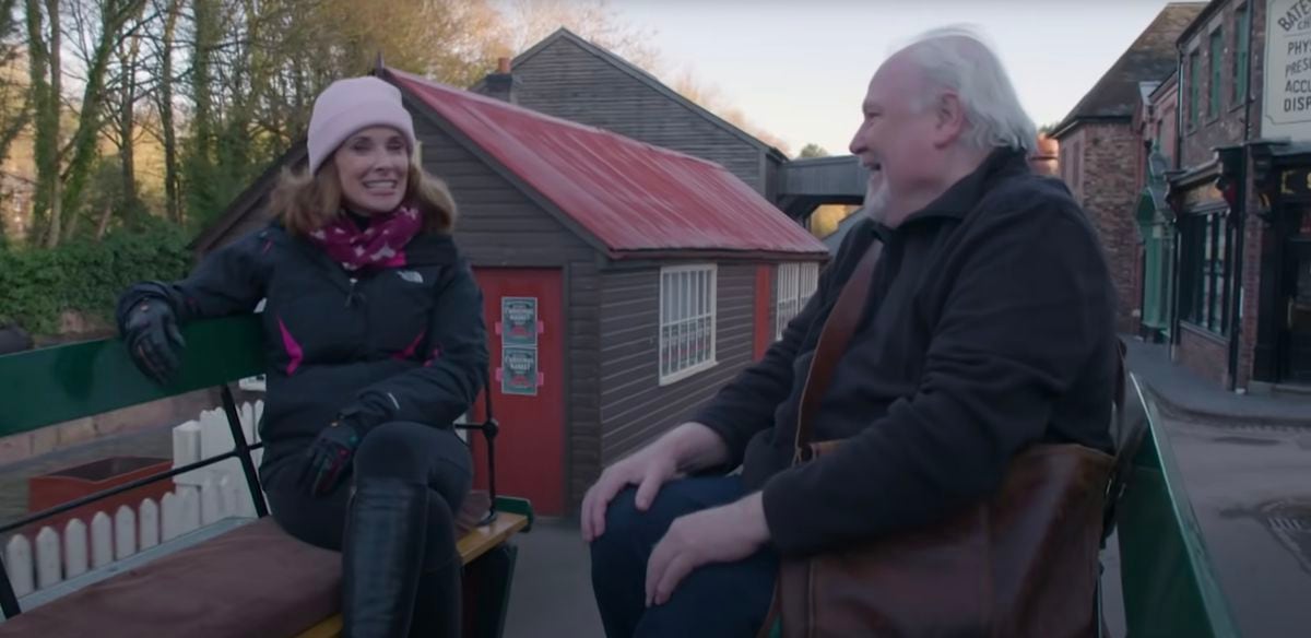 Nicola Bryant (Peri) and Colin Baker (The Doctor) return to Blists Hill