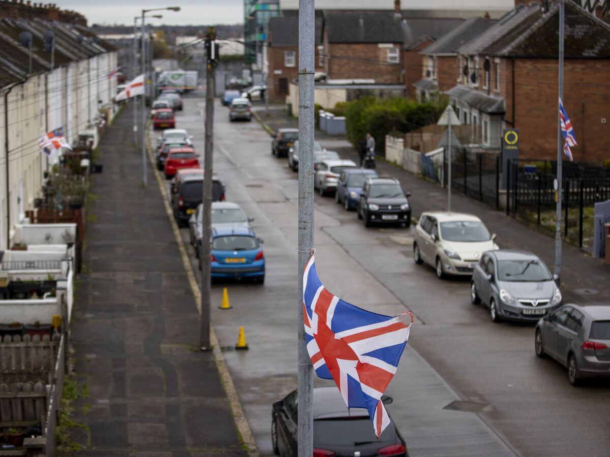 A Union Flag on a lamppost in south Belfast