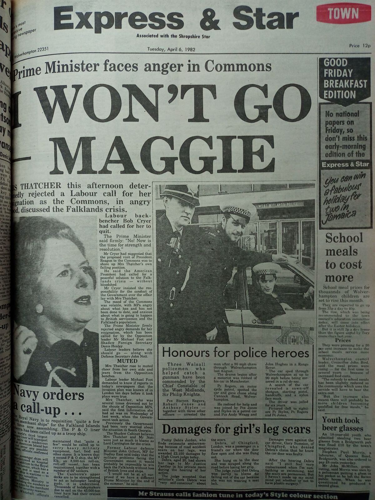 Mrs Thatcher was under pressure following the invasion