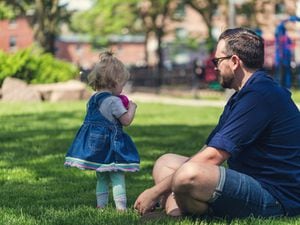 Foster parent in the park with a foster child