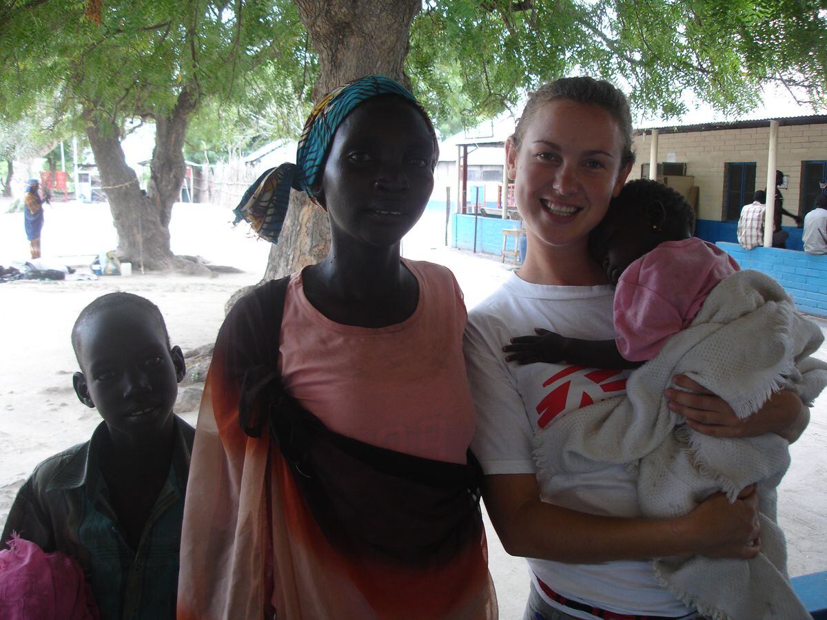 Anna working abroad as a humanitarian aid worker