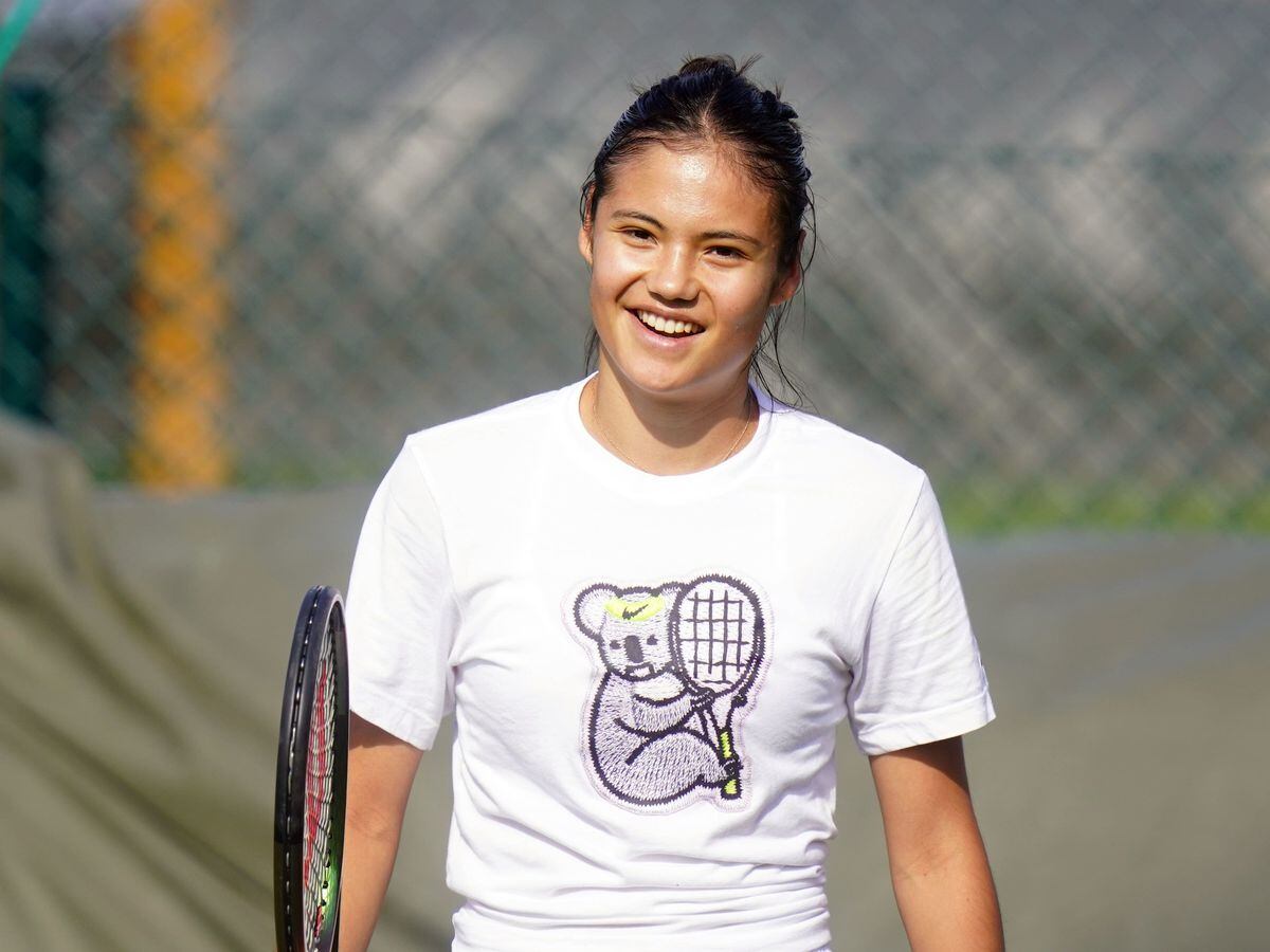 Emma Raducanu has been practising at Wimbledon this week