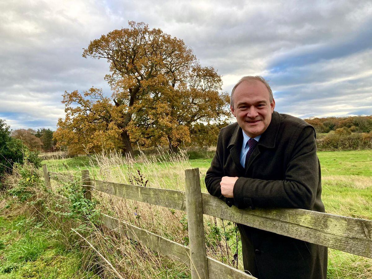 Sir Ed Davey during a visit to North Shropshire